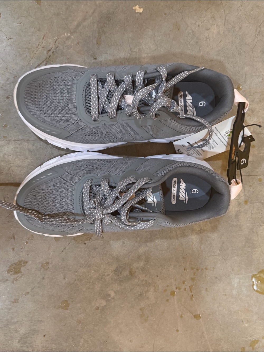 Avia Gray and White Kids' Lace-Up Sneakers